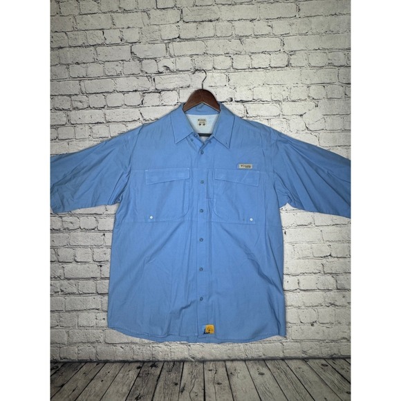 Columbia Other - Columbia PFG Performance Fishing Gear Blue Button Up Shirt Men's Size Large